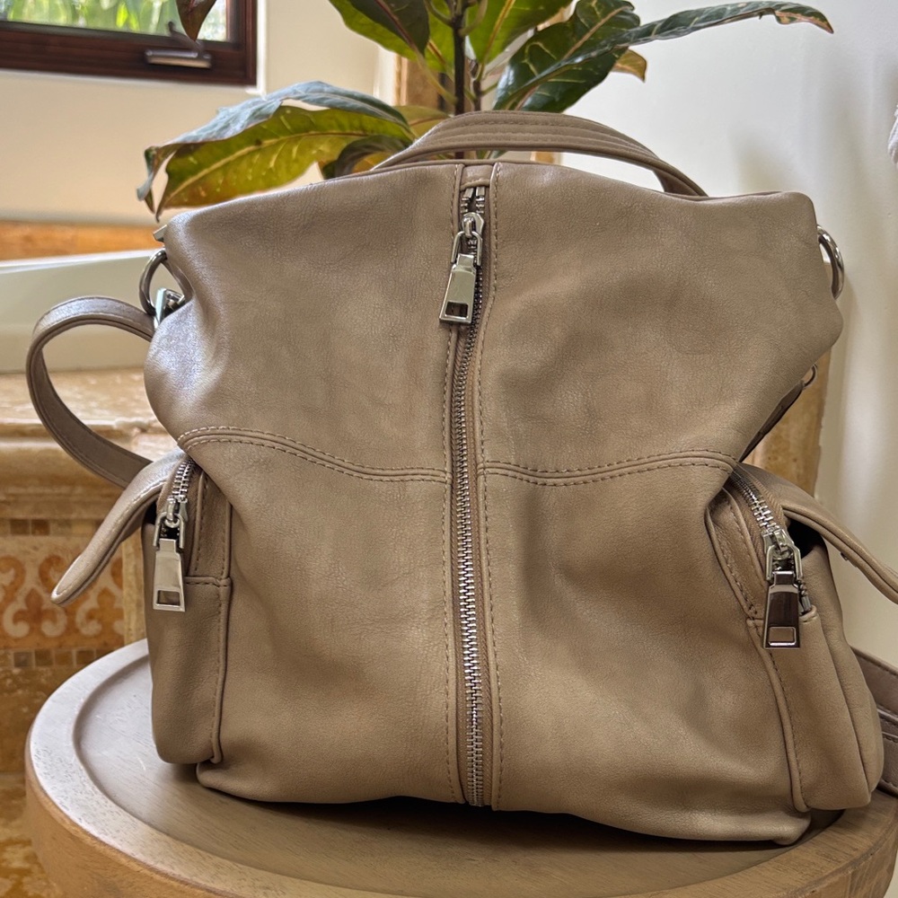 Convertible Tan Backpack Purse